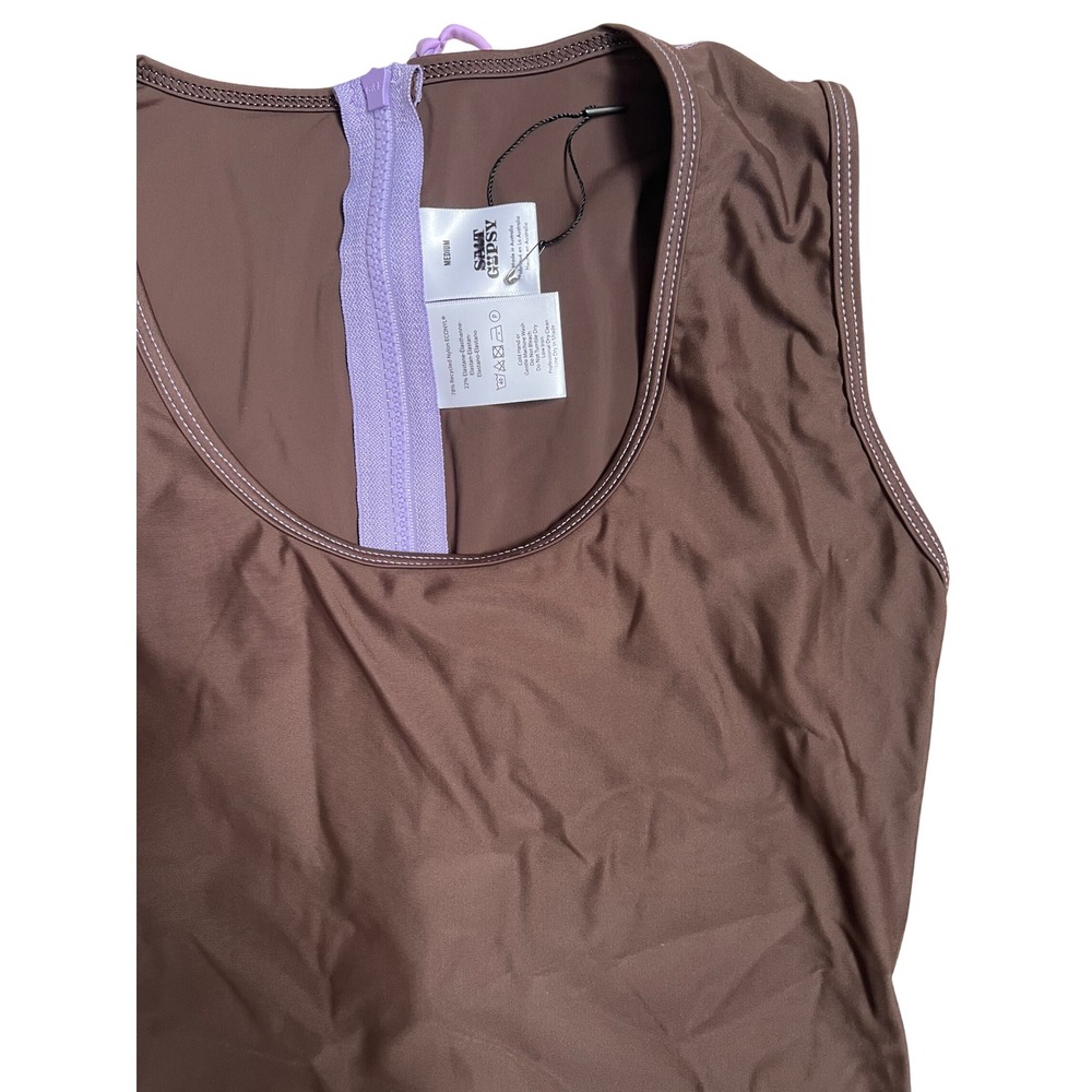 NEW Free People x Salt Gypsy Short Jane Surf Suit Brown Purple Shortsie Medium - Picture 5 of 7